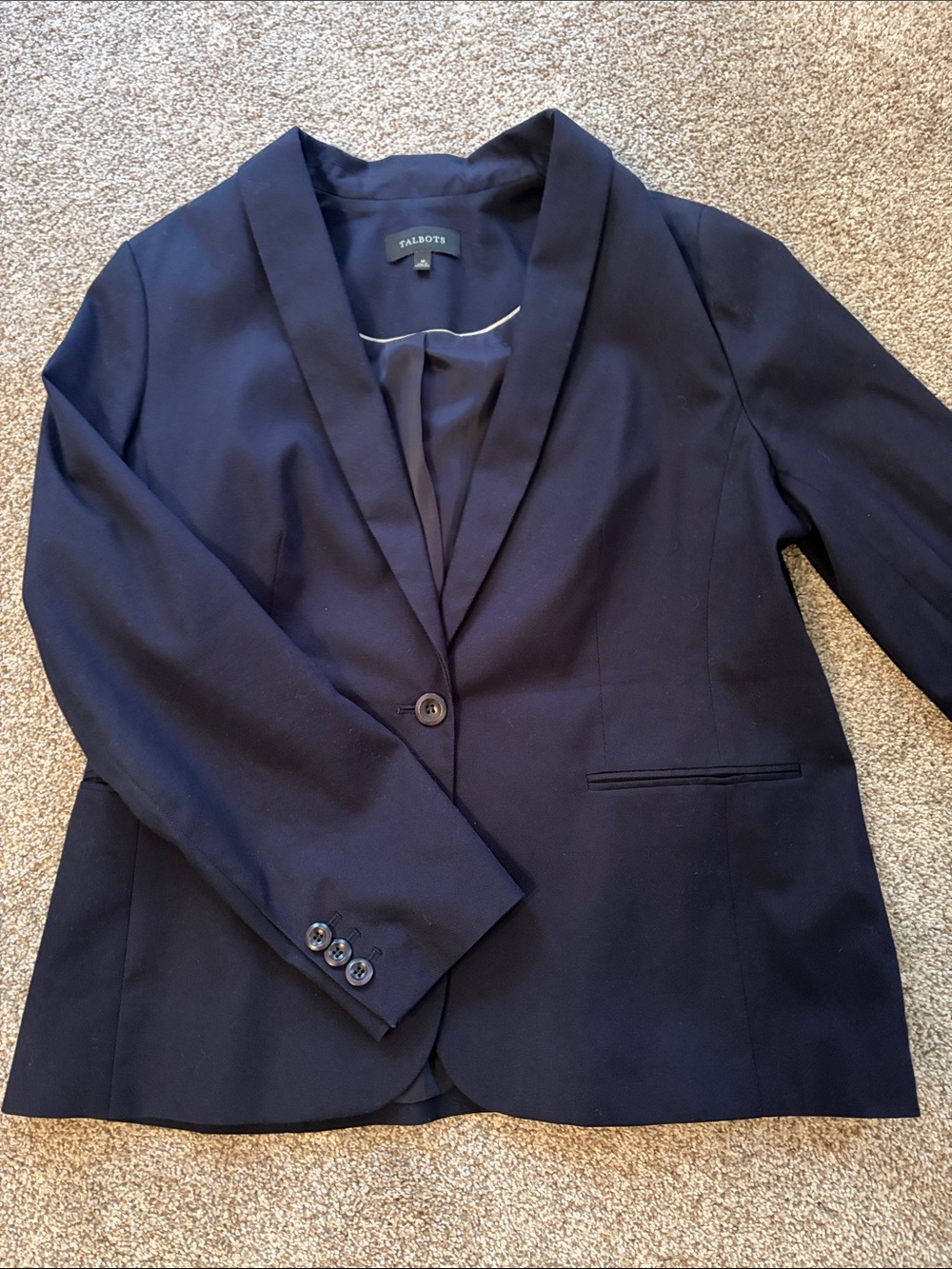 Talbots Navy Blue Single-Button Blazer